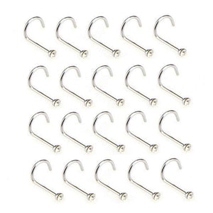 Stainless Steel Crystal Rhinestone Nose  Bar Pin Nose Rings  Jewelry For Women